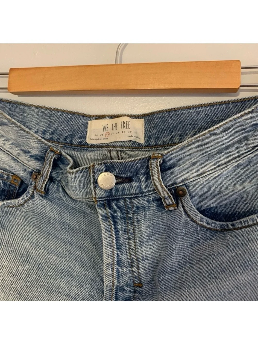 Free People Distressed Light Blue Denim Cutoff Shorts